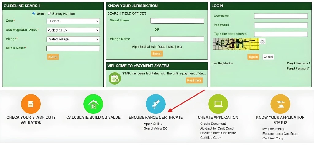 Steps to View the EC on TNREGINET
