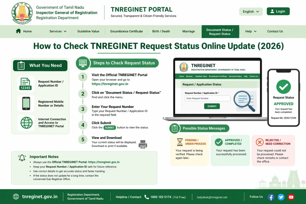 Steps to Check TNREGINET Request Status Online