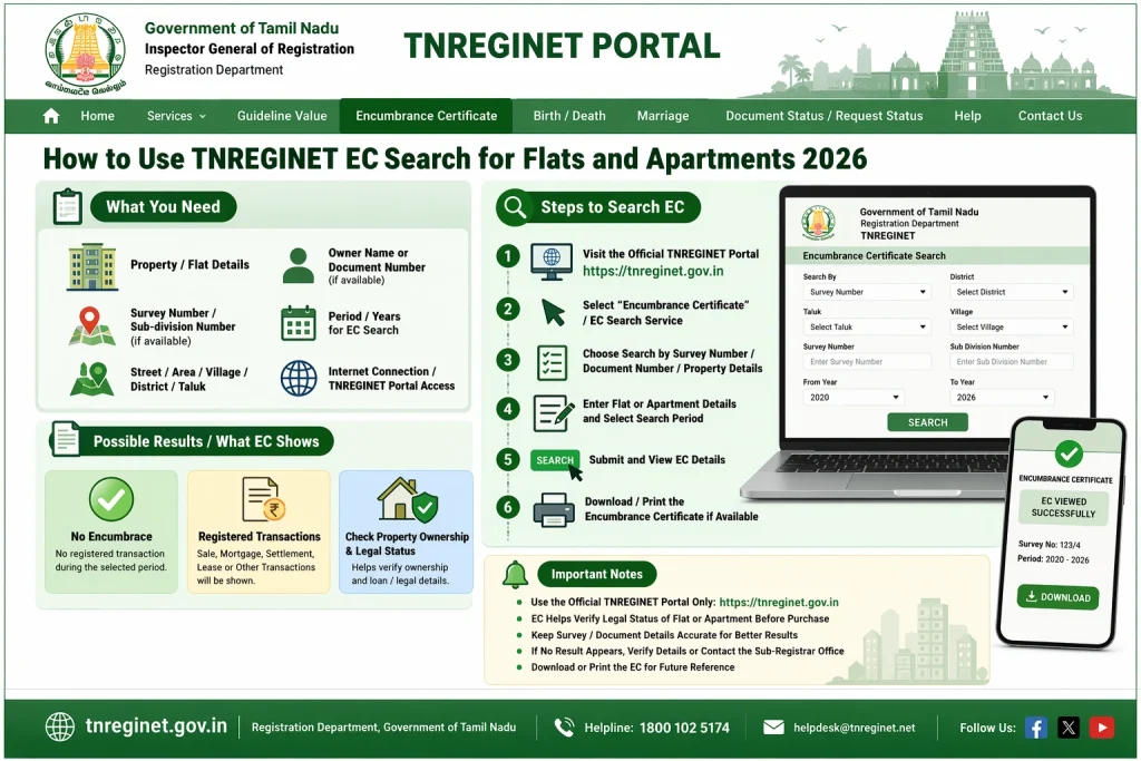 Steps to Perform an EC Search for Flats and Apartments on TNREGINET