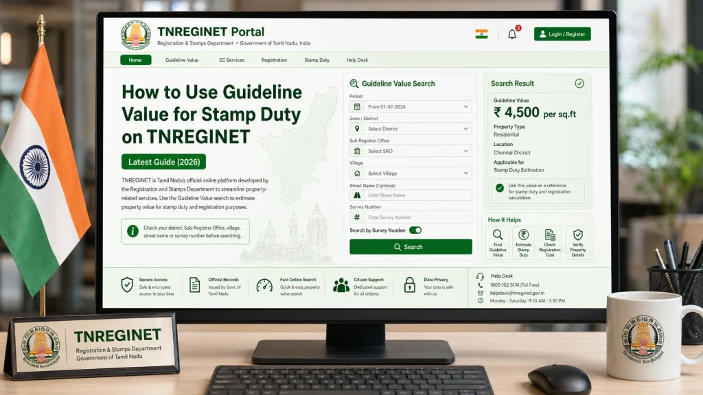 Use Guideline Value for Stamp Duty on TNREGINET Step by Step (2026)