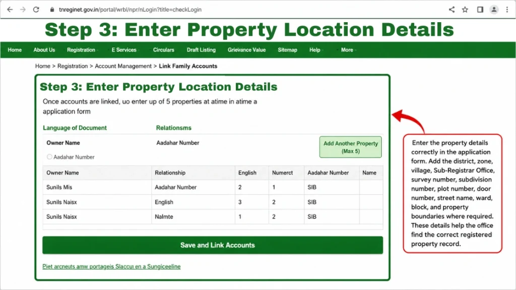 Step 3: Enter Property Location Details
