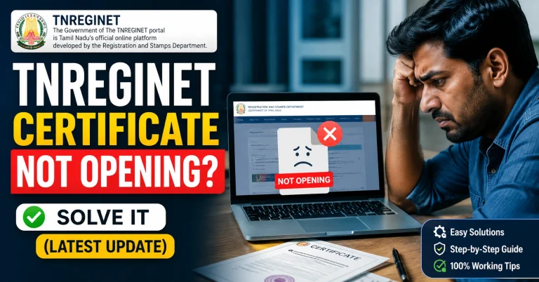 TNREGINET Certificate Not Opening? Solve It (Latest Update)