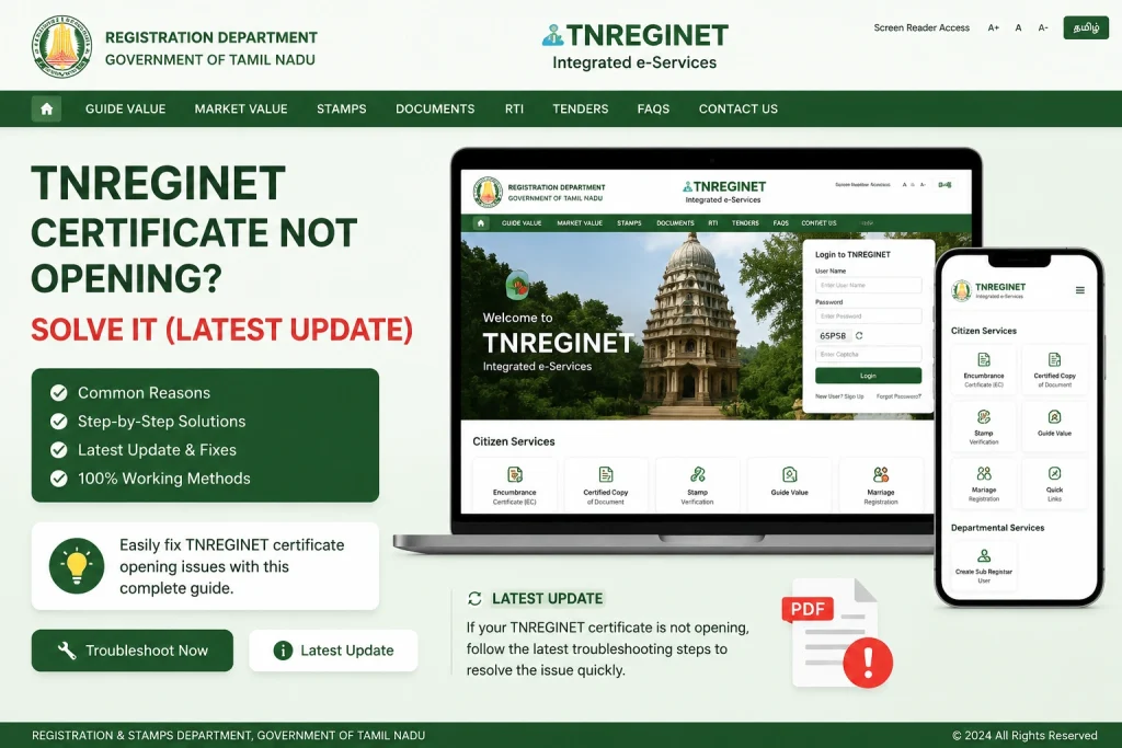 How to Fix TNREGINET Certificate Not Opening