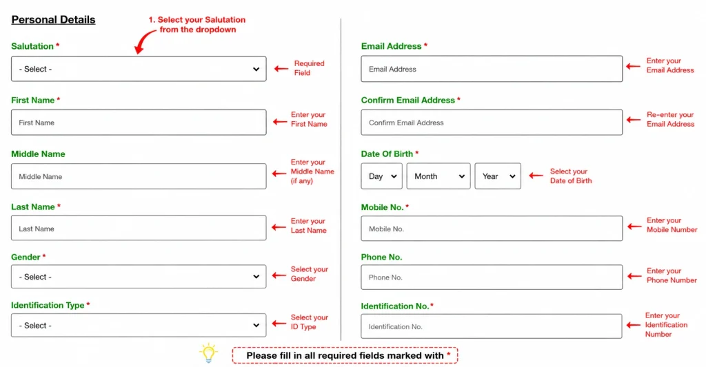 Step 4: Fill Survey and Property Information