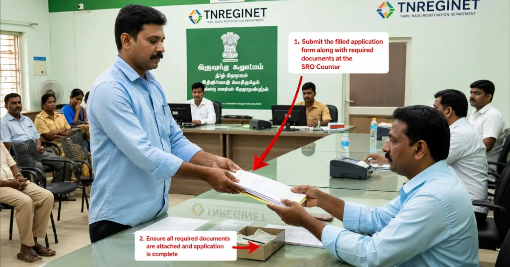 Step 8: Submit the Form at the SRO Counter