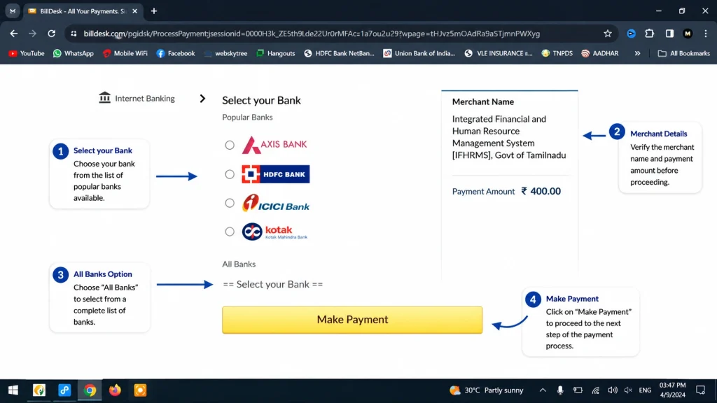 Step 6: Make the Online Payment