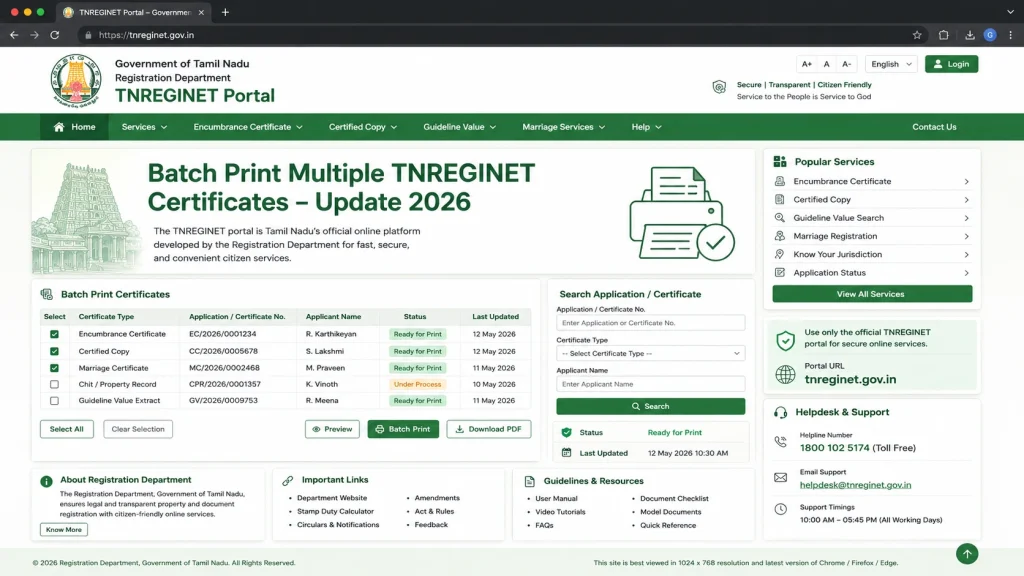 Step-by-Step Guide for Batch Printing TNREGINET Certificates